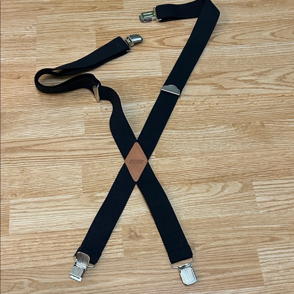 Dickies Black Suspenders with Tan Detail